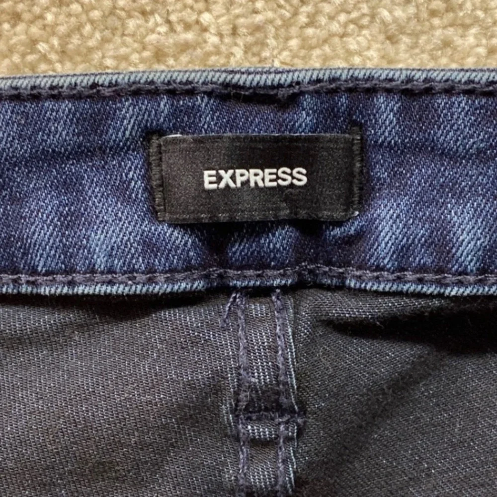Express Straight Leg Jeans Mens 34x32 Dark Blue Excellent‎ Stretch EX0005553